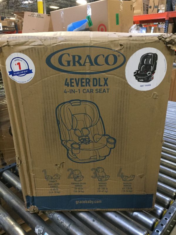 Photo 4 of Graco 4Ever DLX 4 in 1 Car Seat, Infant to Toddler Car Seat, with 10 Years of Use, Zagg 1 Count (Pack of 1) DLX Black/Brown/White