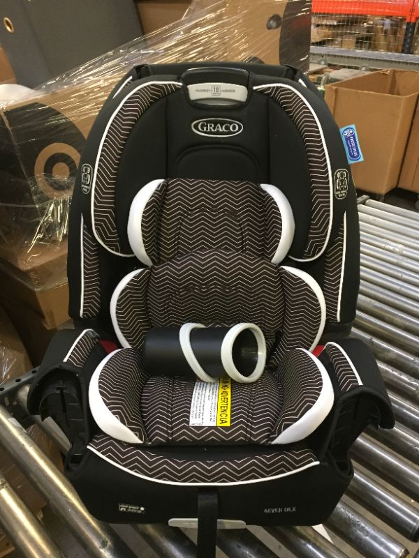 Photo 2 of Graco 4Ever DLX 4 in 1 Car Seat, Infant to Toddler Car Seat, with 10 Years of Use, Zagg 1 Count (Pack of 1) DLX Black/Brown/White