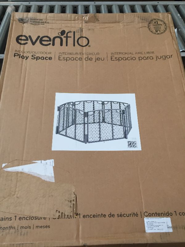 Photo 3 of Evenflo Versatile Play Space, 18.5 Sq Ft (Pack of 1) 6 Panel Cool Gray