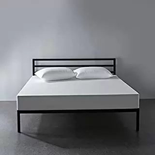 Photo 1 of Amazon Basics Modern Metal Platform Bed Frame with Headboard - 14 Inch Leg Height -- Queen
