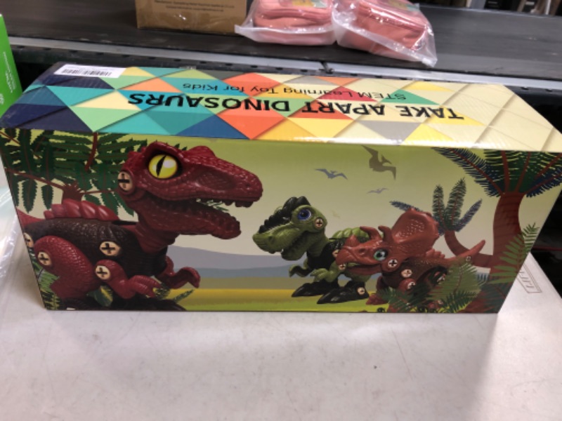 Photo 2 of 3 Pcs Take Apart Dinosaur Toys for 3 4 5 6 7 Year Old Boys Birthday Gifts with Dinosaur Eggs, Kids STEM Toys Dinosaur Toys for Kids 3-5 5-7 with Electric Drill------FACTORY SEALED
