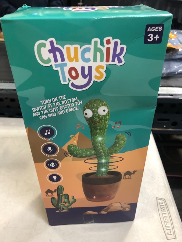 Photo 2 of Chuchik Dancing Talking Cactus Toy for Babies – 60 Songs the Singing Cactus Toy with 3 Changeable Outfits – Plush Wiggle Dancing Talking Repeating Mimicking Cactus Toy with Glowing LED Lights (2 Pack)------FACTORY SEALED
