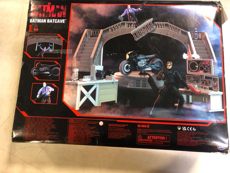 Photo 4 of DC Comics, Batman Batcave with Exclusive Batman and Penguin Action Figures and Batcycle, The Batman Movie Collectible Kids Toys for Boys Ages 3 and up  -- FACTORY SEALED , PACKAGING SLIGHTLY DAMAGED -- --
