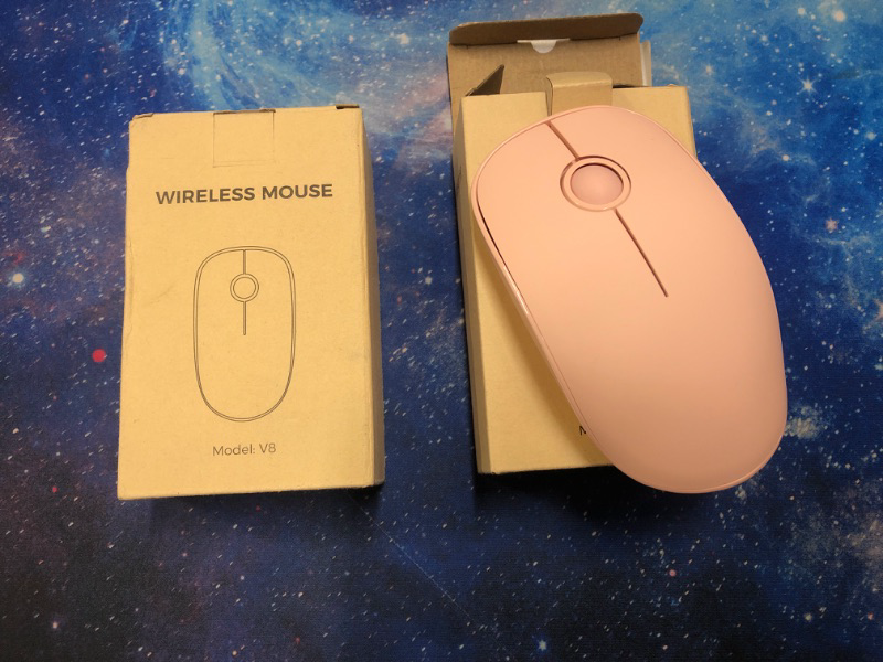 Photo 2 of Wireless Mouse, Vssoplor 2.4G Slim Portable Computer Mice with Nano Receiver for Notebook, PC, Laptop, Computer (Pure Pink)  -- 2 COUNT --
