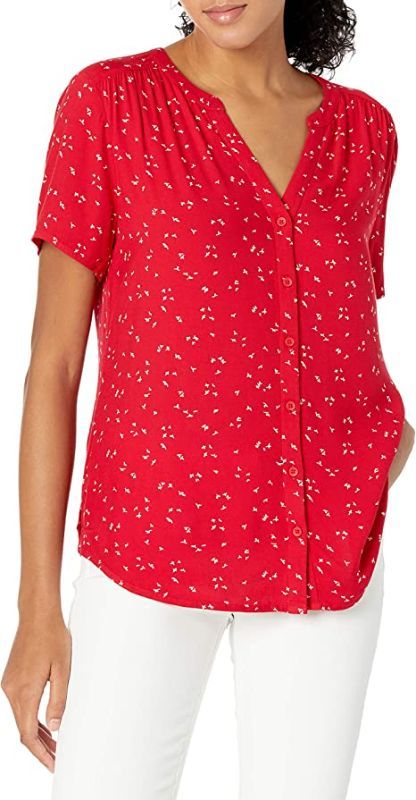 Photo 1 of Amazon Essentials Women's Short-Sleeve Woven Blouse  SIZE XL 
