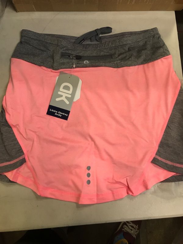 Photo 1 of Little Donkey Andy Women's Athletic Skort Build-in Shorts with Pockets Quick Dry Golf Tennis Sports Casual Skirt  SIZE S -- PINK AND GRAY --
