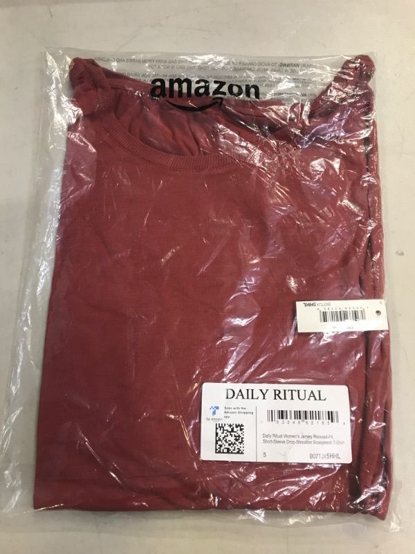 Photo 1 of Daily Ritual Women's Jersey Relaxed-Fit Short-Sleeve Drop-Shoulder Scoopneck T-Shirt SIZE S
