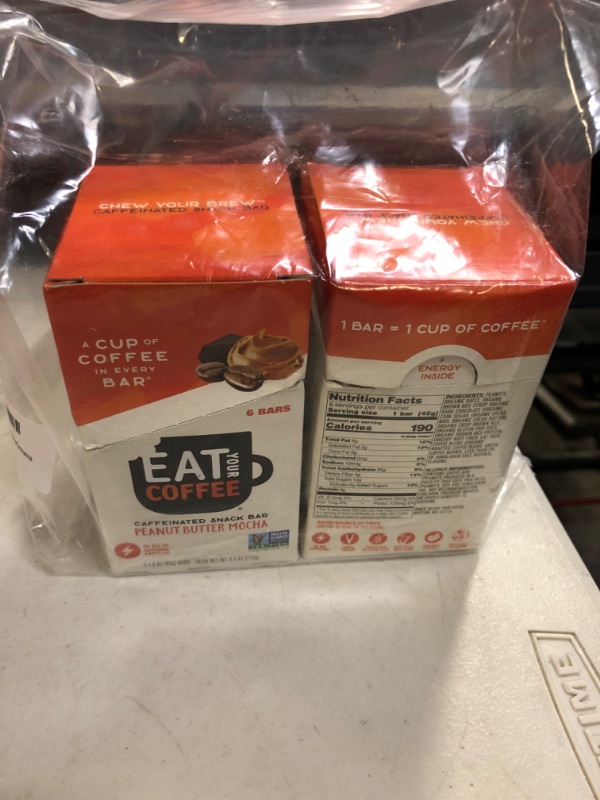 Photo 2 of Caffeinated Snack Bar, Equal to 1 Cup of Coffee or 80mg Natural Caffeine, Variety Pack Snack Bar 12 Count (3 Flavors) by Eat Your Coffee | 3PM Pick Me Up Snack, Coffee Energy Bar, Tasty Snack Bar Variety Pack 6 Count (Pack of 2)--------exp date 01-07-2023