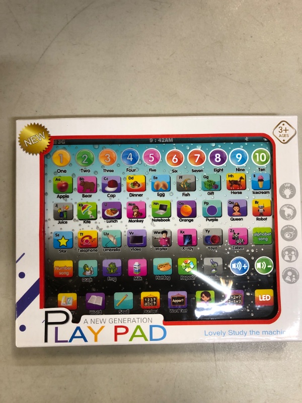 Photo 2 of SPOGENN Learning Tablet Educational Touch Pad for Fun Learn Number ABCs Spelling Animal Red------FACTORY SEALED
