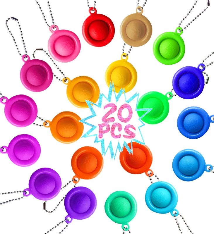 Photo 1 of 20 PCS Mini Pop Christmas Ornaments Fidget Its Sensory Toys Rainbow Pop Stress Relief Keychain Toys Set Party Favors for Kids Adult Christmas Tree Ornaments Set 2022
