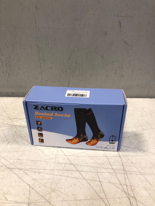 Photo 2 of 1Zacro Heated Socks for Men & Women- 5000 mAh Battery Powered Electric Socks with Wash Bag, Battery Thermal Foot Warmer, Rechargeable Heating Socks for Hunting, Skiing, Hiking 2