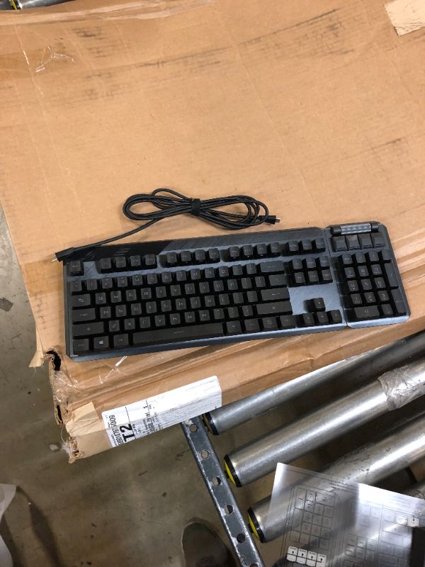 Photo 1 of ASUS ROG Claymore II Wireless Modular Gaming Mechanical Keyboard & ROG Balteus Qi Vertical Gaming Mouse Pad with Wireless Qi Charging Zone, Hard Micro-Textured Gaming Surface (12.6” X 14.6”) ROG Claymore II (RX Blue Switches) Keyboard + Mouse Pad