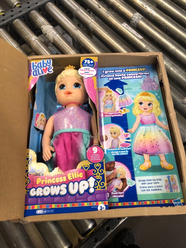 Photo 2 of Baby Alive Princess Ellie Grows Up! Interactive Baby Doll with Accessories, Talking Baby Dolls, Toys for 3 Year Old Girls and Boys and Up, Blonde Hair, 18-Inch