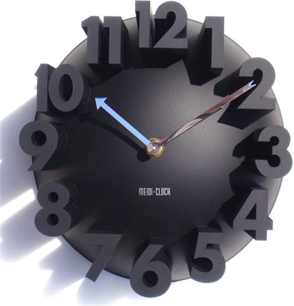 Photo 1 of 3D Big Digital Modern Contemporary Home Office Decor Round Quartz Wall Clock Black
