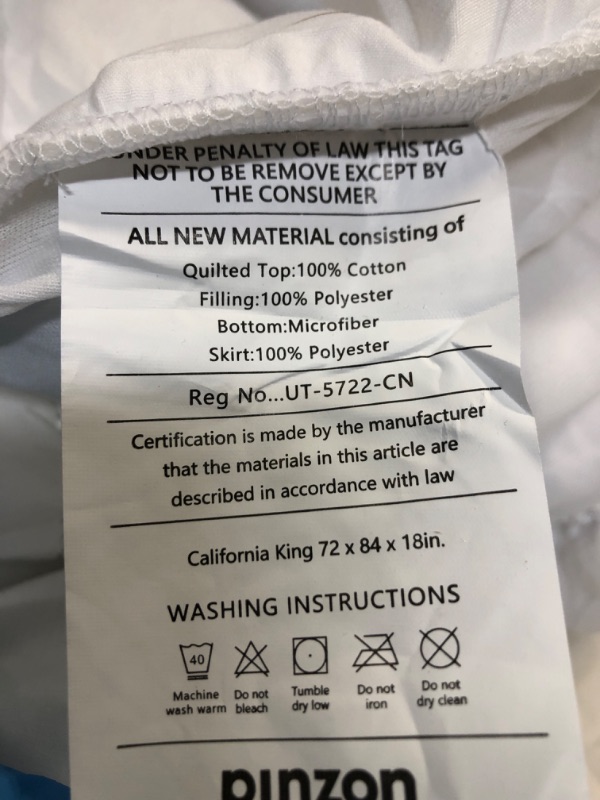 Photo 2 of  CALIFORNIA KING WHITE MATTRESS TOPPER  72 X 84 X 18