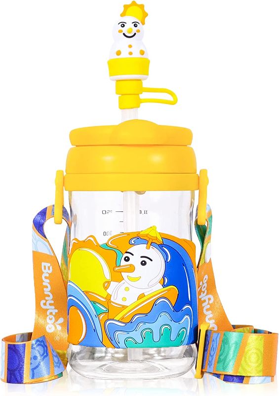 Photo 1 of Bunnytoo Baby Sippy Cup with Straw & Spout,Transition Bottle for 1 Year Old,Spill Proof Toddlers Cup with Shoulder Strap & Dust cover,Appropriate for Infant Older 2 Years Old(13 Ounce, Yellow)