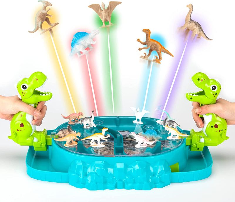 Photo 1 of 2-Players Dinosaur Shooting Battle Family Board Games Toys with 2 Launchers,Birthday Dino Toys for Kids 3-5-7,Develop Recognition,Adults and Kids Funny Game