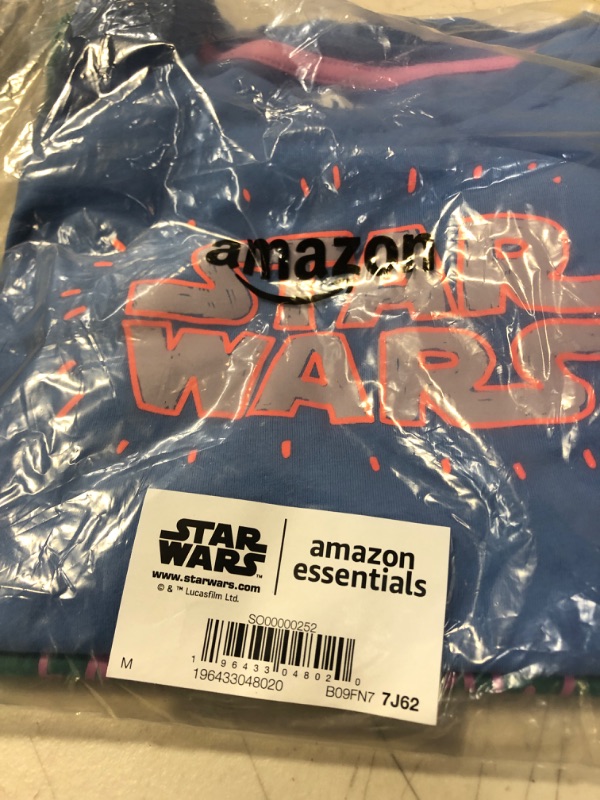 Photo 2 of Amazon Essentials Disney | Marvel | Star Wars | Frozen | Princess Girls and Toddlers' Long-Sleeve T-Shirts, Pack of 2 Medium Star Wars Logo Galaxy