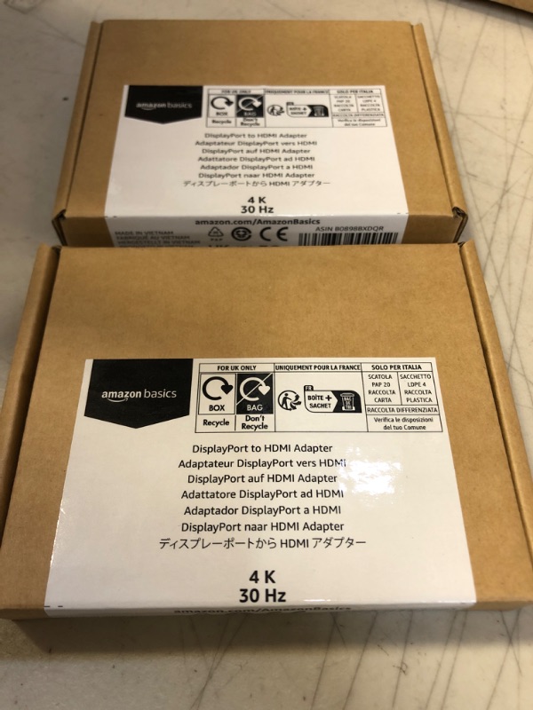 Photo 1 of Amazon Basics DisplayPort to HDMI Adapter (4k@30Hz) 4K/30Hz DisplayPort 2 PCS
