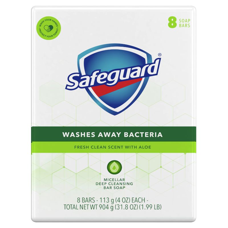 Photo 1 of 2 PACKS -- Safeguard Deodorant Bar Soap, White with Aloe, 4 oz, 8 Count