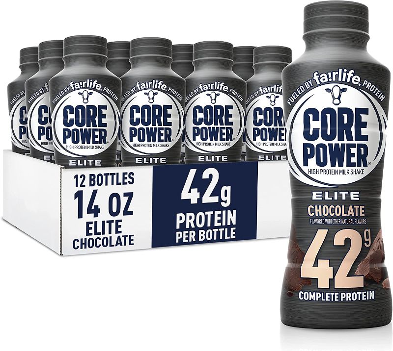 Photo 1 of Fairlife Core Power Elite 42g High Protein Milk Shakes, Ready to Drink for Workout Recovery, Chocolate, 14 Fl Oz (Pack of 12)