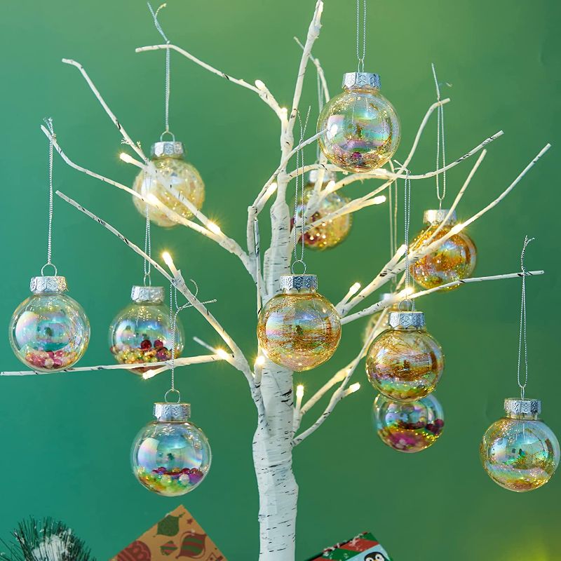 Photo 1 of Joiedomi 12 Pcs Christmas Ball Ornaments, Clear Shatterproof Fillable Hanging Tree Ornaments for Christmas Tree Decoration Holiday Xmas Party Favor