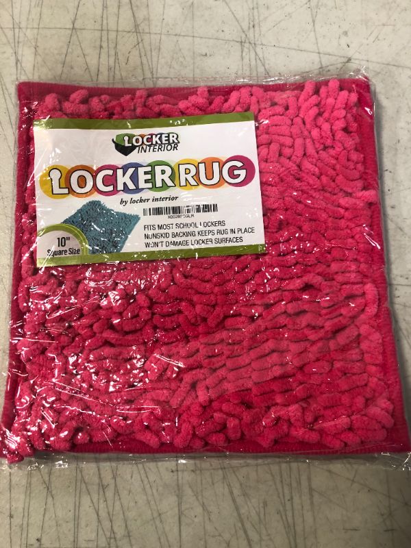 Photo 2 of School Locker Interior 10" Square Locker Fur Rug Carpet (HOT Pink)