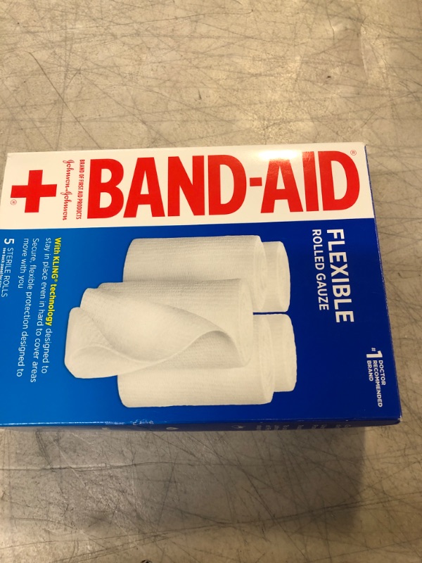 Photo 2 of Band-Aid Brand of First Aid Products Flexible Rolled Gauze Dressing for Minor Wound Care, Soft Padding and Instant Absorption, Sterile Kling Rolls, 4 Inches by 2.1 Yards, Value Pack, 5 ct