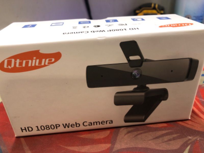 Photo 2 of Qtniue Webcam with Microphone and Privacy Cover, FHD Webcam 1080p, Desktop or Laptop and Smart TV USB Camera for Video Calling, Stereo Streaming and Online Classes 30FPS