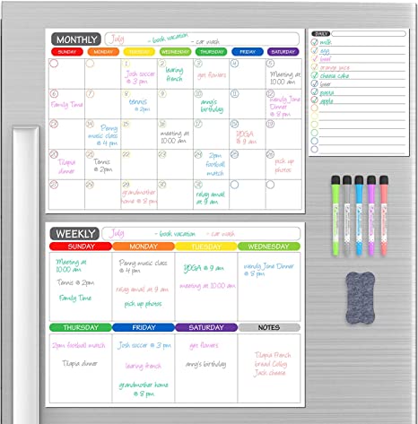 Photo 1 of Erasable fridge magnetic calendar, dry erase monthly, weekly and daily planner, whiteboard calendar suitable for kitchen, office, meeting room, etc. (Monthly-Weekly -day?3pack?)