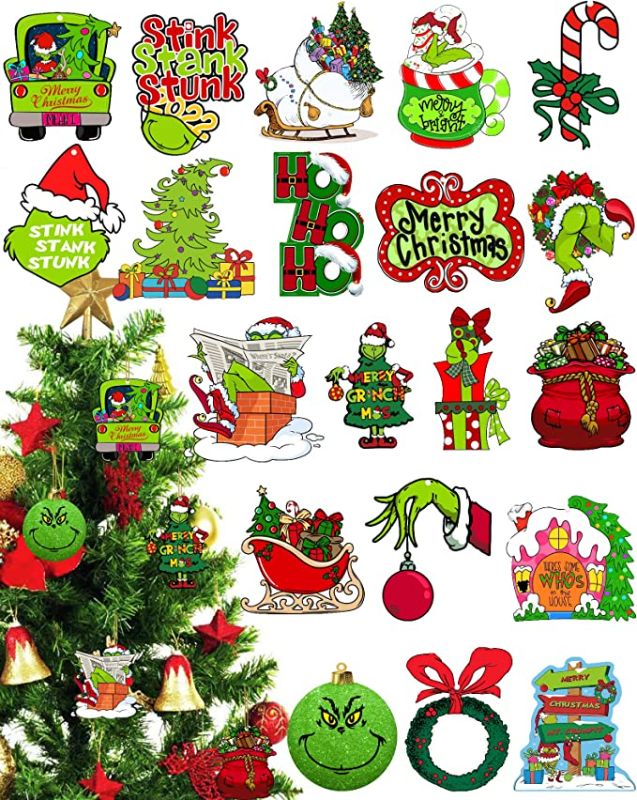 Photo 1 of 2 packs ----Green Christmas Ornament Sets Decorations 2022, Christmas Ornaments Decorations for Christmas Tree, Family Holiday Decor Gifts for Women, Men, Kids Xmas Keepsake