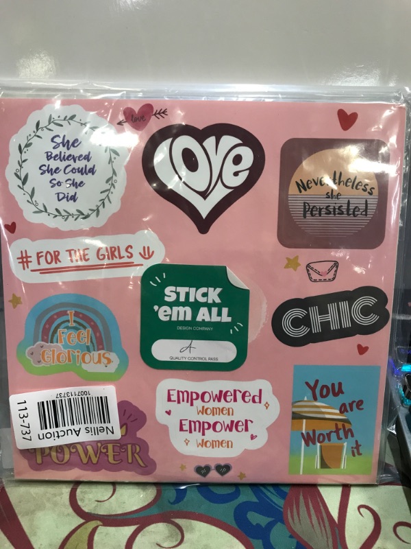 Photo 2 of 2 packs of 70PCS Aesthetic Inspirational Women Girl Sticker for Water-Bottles Laptop Scrapbook Journaling, Vinyl Waterproof Sticker Packs for Women Girls Adults, Cool Vsco Decals Stick 'em All and 1 card 