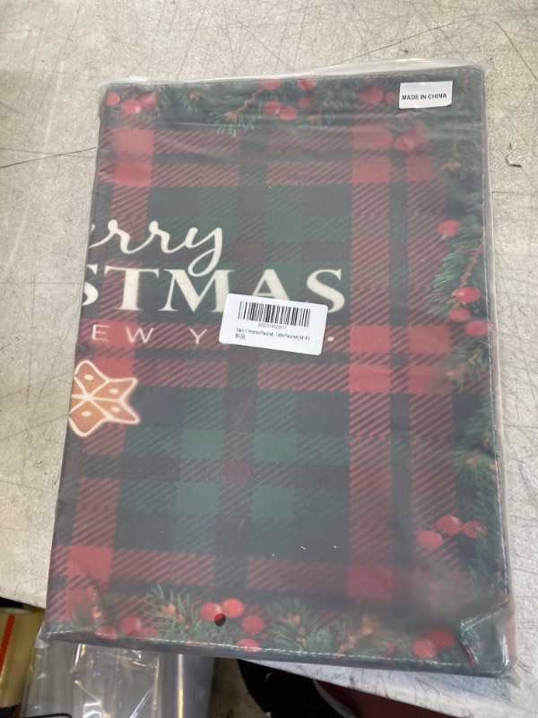 Photo 2 of Merry Christmas Placemats Jesmacti Christmas Buffalo Plaid Placemats 18X12 Inch Merry Christmas Happy New Year Plaid Branches Red Berries Star Gingerbread Dining Table Placemats Set of 4 18X12 Inch Red Green Plaid