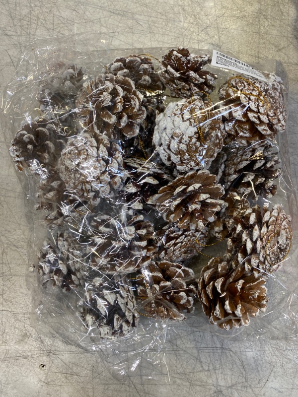 Photo 2 of 25 pcs Natural Dried Christmas Pine Cones Holiday Pinecones Pine Cones Ornaments Xmas Pine Cones Fall Thanksgiving Christmas Party Decoration for DIY Crafts 25 pack