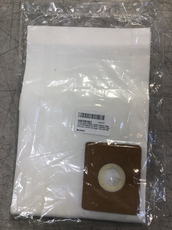 Photo 2 of 4 Gallon Vacuum Bags Compatible with CRAFTSMAN 4 Gallon Vacuum, Part# CMXZVBE43270 43270, High Efficiency 4 Gallon Vac Bags, Fine Dust Bag