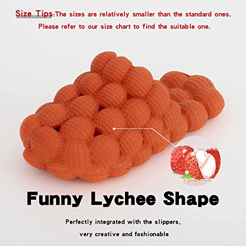 Photo 2 of ASONGMAKE Lychee Bubble Slippers for Women Mens Beach Slides Sandals Soft Massage Pillow Slipper Unisex Breathable House Spa Shower Sandals Indoor Outdoor
SIZE 9