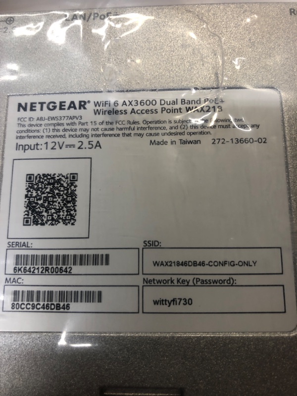 Photo 4 of NETGEAR Wireless Access Point (WAX218) - WiFi 6 Dual-Band | AX3600 PoE Only Speed | 1 x 2.5G Ethernet PoE+ Port | Up to 256 Devices | 802.11ax | WPA3 Security | 2000 sq. ft.