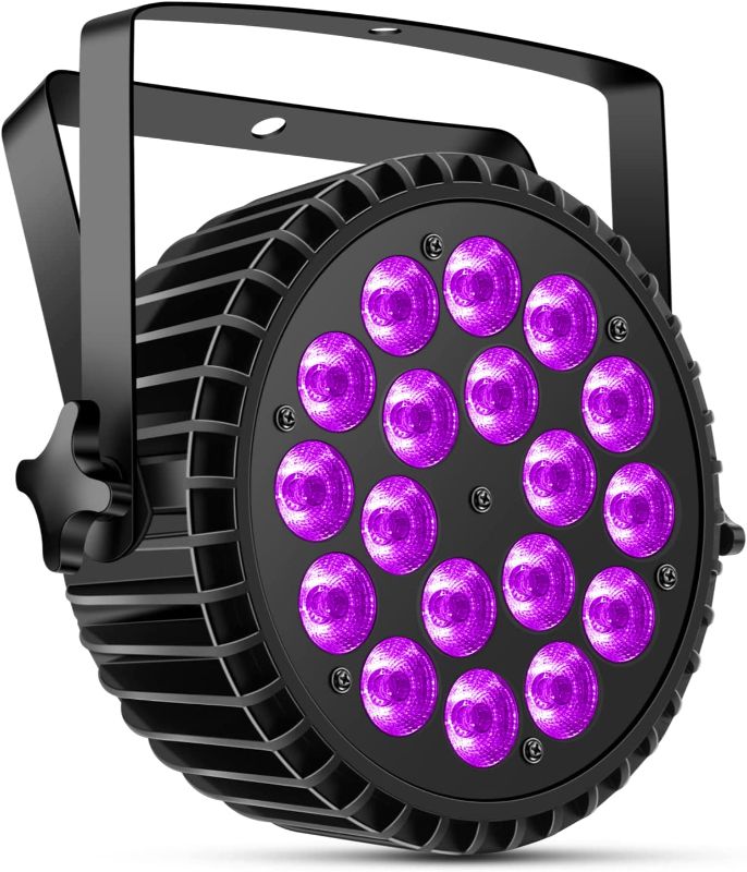 Photo 1 of AOELLIT LED Par Light, RGBW+UV Stage LighT Black Light Super Bright Uplight for Glow Fluorescence Party 