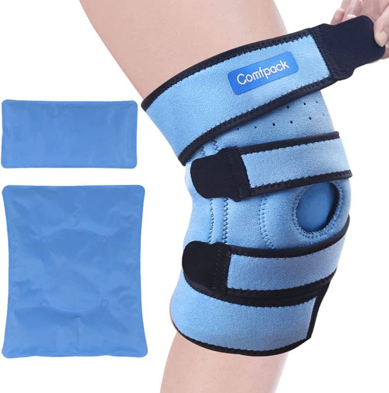 Photo 1 of Comfpack Knee Ice Pack Wrap, Reusable Hot Cold Therapy Around Entire Knee Ice Pack for Knee Replacement Surgery, Knee Pain Relief, Sports Injuries, ACL, Meniscus Tear, Swelling
