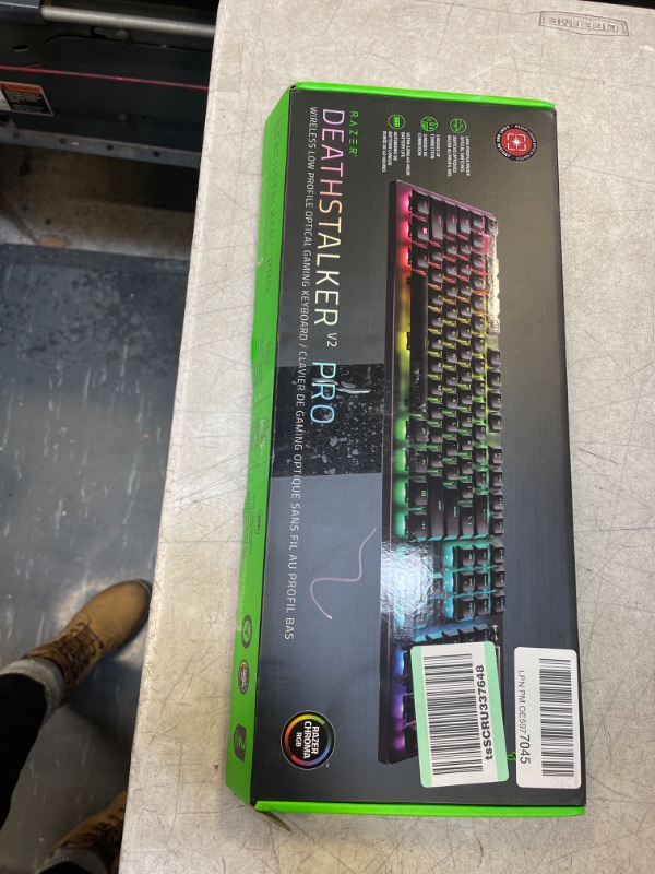 Photo 2 of Razer DeathStalker V2 Pro Wireless Gaming Keyboard: Low-Profile Optical Switches - Linear Red - HyperSpeed Wireless & Bluetooth 5.0-40 Hr Battery - Ultra-Durable Coated Keycaps - Chroma RGB DeathStalker V2 Pro Linear Optical Switch