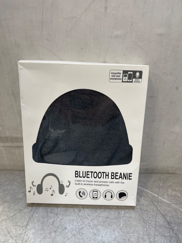 Photo 2 of Beanie Hat Headphones, Wireless V 5.0 Knit Music Beanie Unisex, Cap Built-in Stereo Speakers, Valentine's Day Winter Gifts One Size Grey