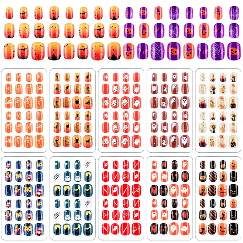 Photo 1 of 288 Pieces Halloween Kids False Nails Press on Nails Short Halloween Fake Nails Stick on Nails for Kids Girls Nails Set for Halloween Decor (Pumpkin)
FACTORY SEALED
