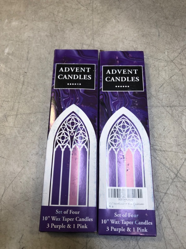 Photo 1 of 4 Pack Advent Taper Candle Set, 3 Purple 1 Pink Candlesticks, 10 Inch Smokless and Dripless Candlesticks Bulk for Advent Christmas Seasonal Celebration and Daily Home Decoration 2PACK