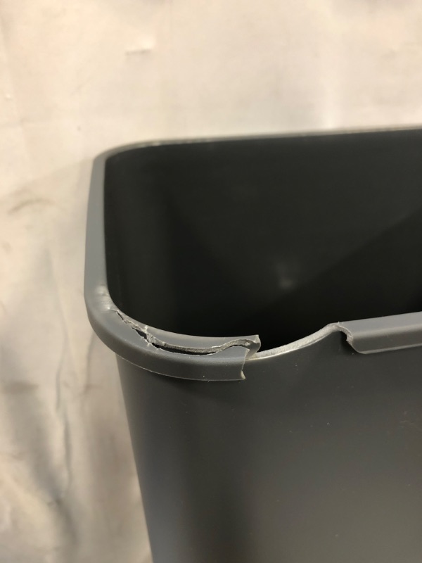 Photo 4 of Simpli-Magic 79503 13 Gallon Touchless Sensor Trash Can, Rectangle Garbage Bin, Perfect for Home, Kitchen, Office, Gray (USED) (MINOR DAMAGE)