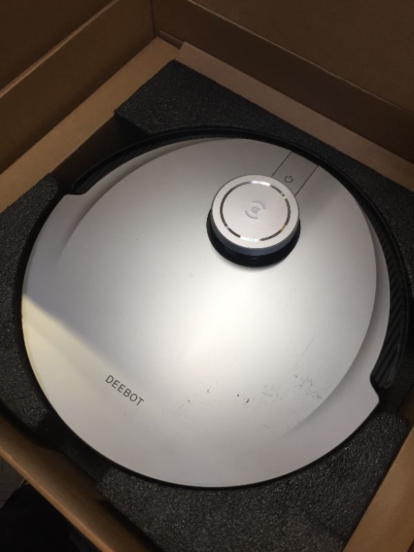 Photo 7 of ECOVACS DEEBOT X1 OMNI Robot Vacuum and Mop Combo with Self-Empty and Auto-Clean Station, 5000Pa, Robot Vacuum Cleaner with Laser Navigation, Obstacle Avoidance, Built-in YIKO Voice Assistant, Black ---- PREVIOUS HEAVY USE // ROBOT HAS SCRATCHES ON TOP SU