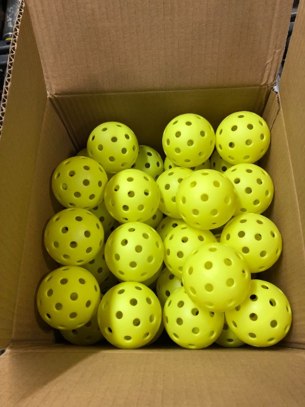 Photo 2 of Outdoor Pickleball Balls,Pickle Balls,USAPA Approved 40 Holes Pickle Balls Balls,Pickle Balls Outside or Indoor of Official Size and Weight, Pickleball Accessories Set(Bright Yellow) 24