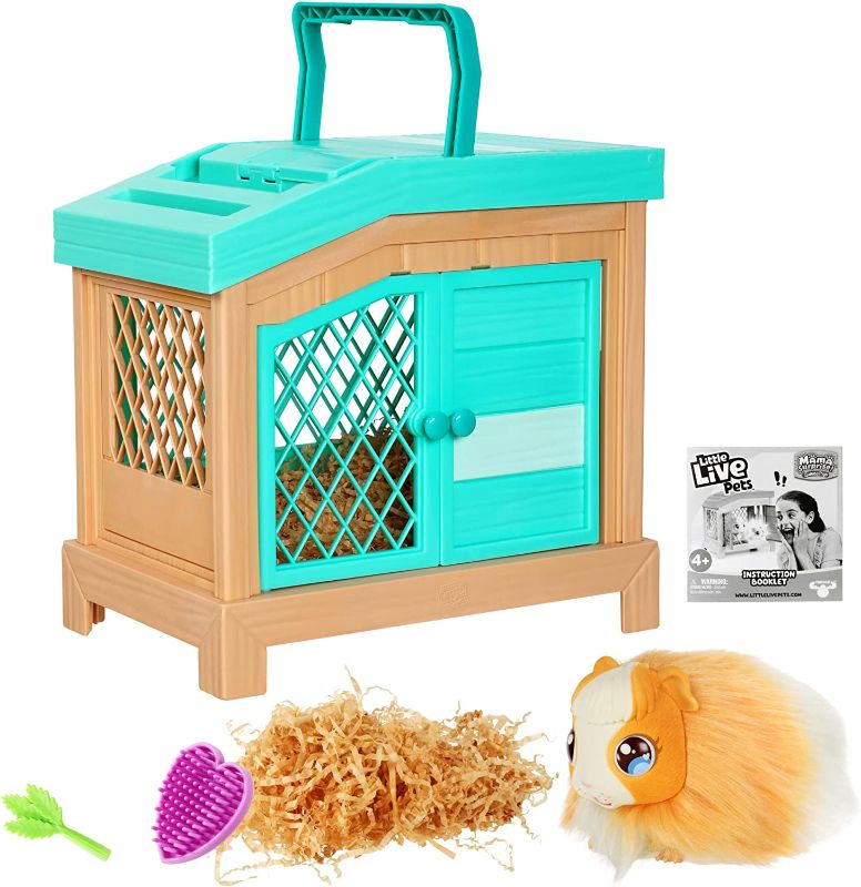 Photo 1 of Little Live Pets - Mama Surprise | Soft, Interactive Guinea Pig and her Hutch, and her 3 Babies. 20+ Sounds & Reactions. for Kids Ages 4+, Multicolor, 7.8 x 11.93 x 11.38 inches
