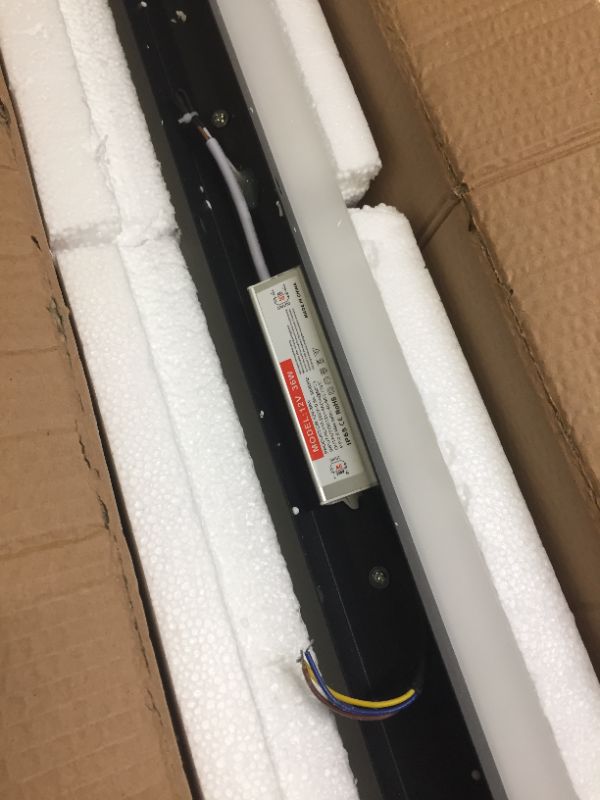 Photo 1 of LS-PRO (48 inch/ 29w Outdoor Long Strip Modern LED Wall Lighting Fixture Lamps, Elegant Frosted White Acrylic, Black Aluminum Body IP65 Waterproof Anti Rust. (Warm White 3000K). 1 Year Warranty