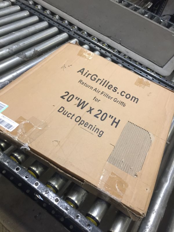 Photo 2 of 20"W x 20"H [Duct Opening Measurements] Steel Return Air Filter Grille (AGC Series) Removable Door, for 1-inch Filters, Vent Cover Grill, White, Outer Dimensions: 22 5/8"W X 22 5/8"H for 20x20 Opening Duct Opening Size: 20"x20"