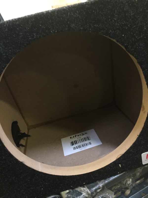 Photo 1 of Bbox Single Sealed 12 Inch Subwoofer Enclosure - Car Subwoofer Boxes & Enclosures - Premium Subwoofer Box Improves Audio Quality, Sound & Bass - Red & Black Spring Terminals - Charcoal 12" Single Sealed ---- DAMAGED PACKAGING